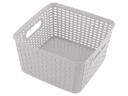 Корзина пластиковая квадратная Florina beige 21,5х21,5х11,8 см (4K4794)