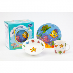 Детский набор столовой посуды для завтрака Milika Sea Land 3 пр. (M0690-7)