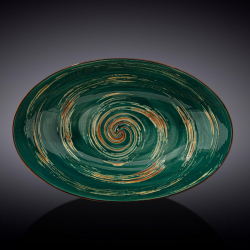 Блюдо овальное глубокое Wilmax Spiral Green 30х19,5х7 см (WL-669541/A)