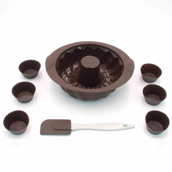 Набір форм для випічки мафінів Lessner Chef Choco силікон 8 предм. (10257) фото 2