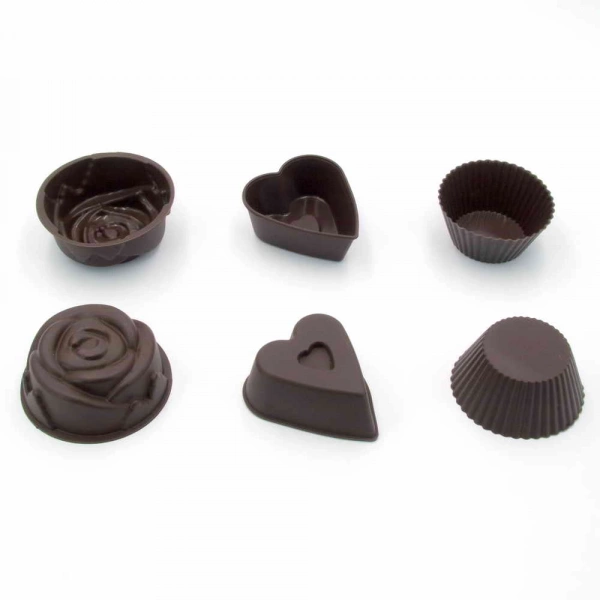 Набір форм для випічки мафінів фігурних Lessner Chef Choco силікон на 6шт (10274) фото 2