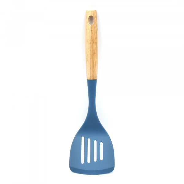 Лопатка з прорізями Lessner силікон із дерев'яною ручкою 35,5см (10293) фото 2