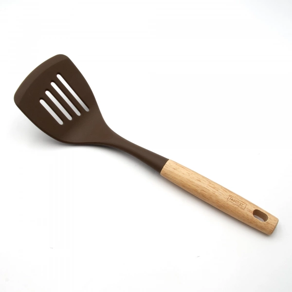 Лопатка Lessner Chef Choco з прорізями силікон з деревяною ручкою 35,5см (10333) фото 2