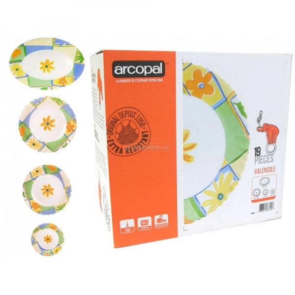 Сервіз столовий на 19 предметів Arcopal Valensole.Е (N8499) фото 2