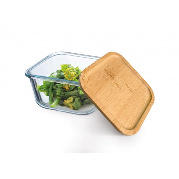 Ємнiсть квадратна з бамбуковою кришкою Simax 132x132x67мм.Color (s7606) фото 3