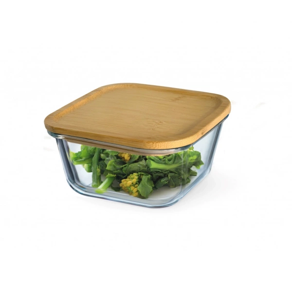 Ємнiсть квадратна з бамбуковою кришкою Simax 132x132x67мм.Color (s7606) фото 2