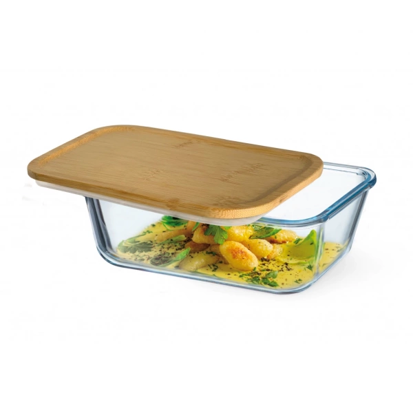 Ємнiсть прямокутна з бамбуковою кришкою Simax 185x132x67мм.Color (s7626/LB) фото 3