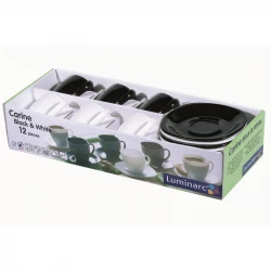 Набір чайний Luminarc Carine Black and White 220 мл 12 пр. (D2371)