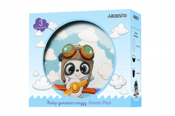 Набор детской посуды Ardesto Panda Pilot 3 пр. (AR3451PS) фото 2