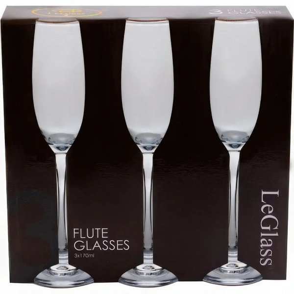 Набір з 3 келихів для шампанського LeGlass 170мл (602-001) фото 2