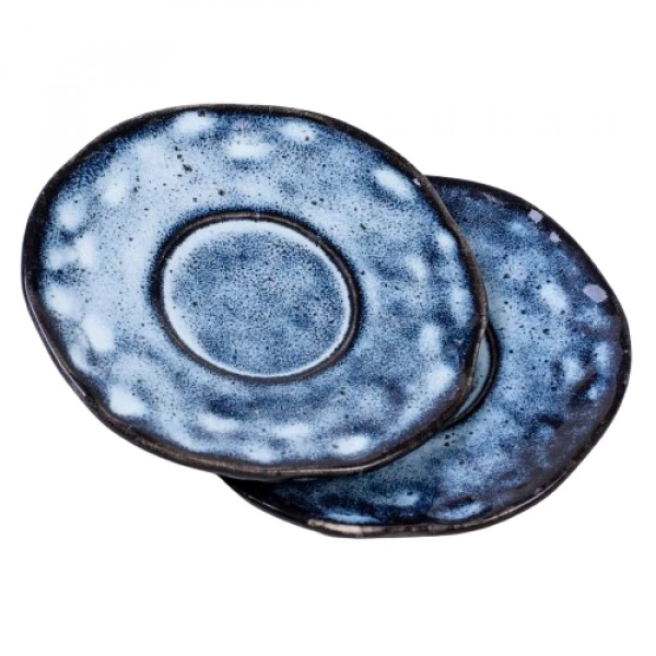 Тарілка десертна Покутська Кераміка Росохан синя 13см (R030405) фото 3