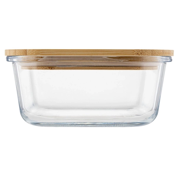 Ёмкость прямоугольная стеклянная с бамбуковой крышкой Florina 500мл (3p0153) фото 5