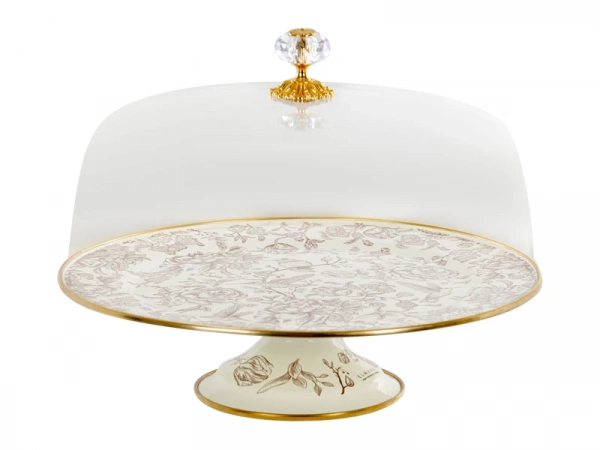 Тортівниця емальована Elmani Bird з кришкою на ніжці 30 см (763-043) фото 4