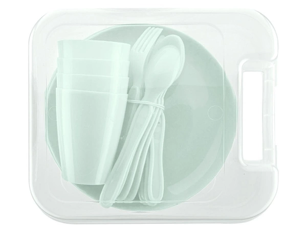Набір пластикового посуду для пікніка Florina Praktyczna BONNY м'ятний 21 пр (4Z0398) фото 2