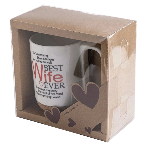 Кухоль на корковій основі Florina Best Wife 280мл (2K9895) фото 2