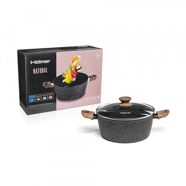 Каструля кована з кришкою Hölmer Natural 4,2л (CR-1342-FAMWL) фото 7