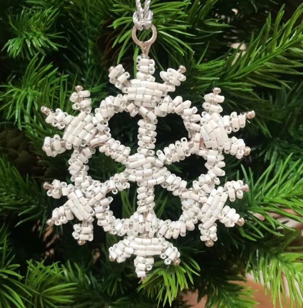 Прикраса Сніжинка намистини Koopman 8см mix (A72100200) фото 3