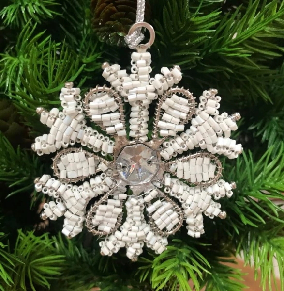 Прикраса Сніжинка намистини Koopman 8см mix (A72100200) фото 4