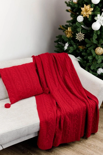 Плед червоний Прованс Hit Kosa-01 130х170см (30172) фото 2