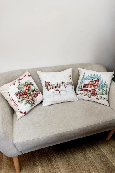 Подушка декоративна з велюром Прованс Святковий дім Домівка 45х45см (31405) фото 2