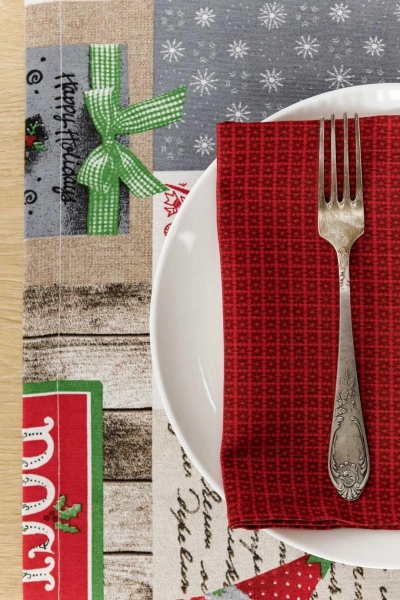 Серветка червона Прованс Merry Christmas 35x45см (31379) фото 3