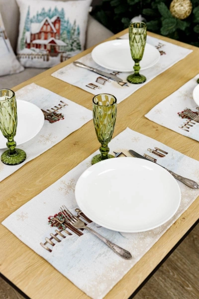 Серветка гобеленова з велюром Прованс Святковий дім 30х50см (31356) фото 2