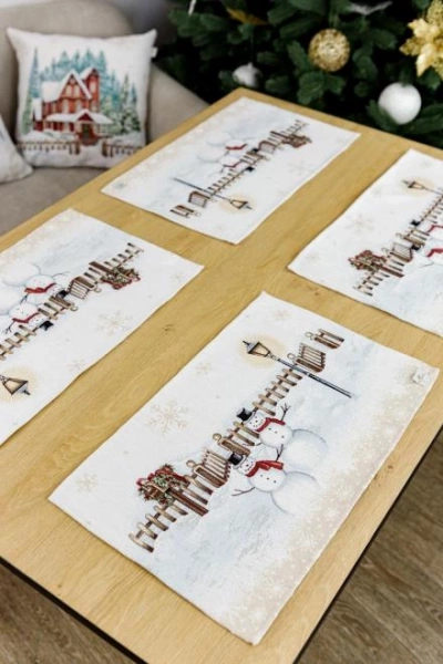 Серветка гобеленова з велюром Прованс Святковий дім 30х50см (31356) фото 3