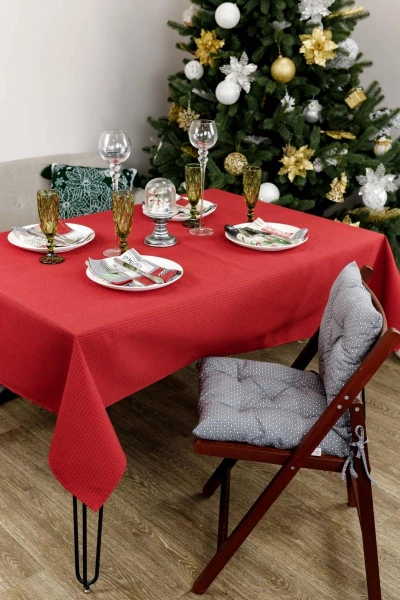 Скатертина червона Прованс Merry Christmas 180x132см (31465) фото 3