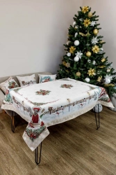 Скатертина гобеленова з велюром Прованс Святковий дім 135х140см (31291)