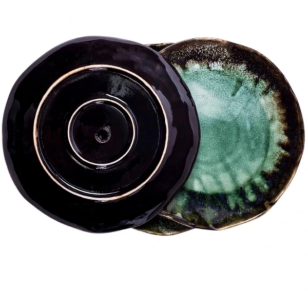 Тарілка обідня Покутська Кераміка Росохан зелена 21см (R030104) фото 2