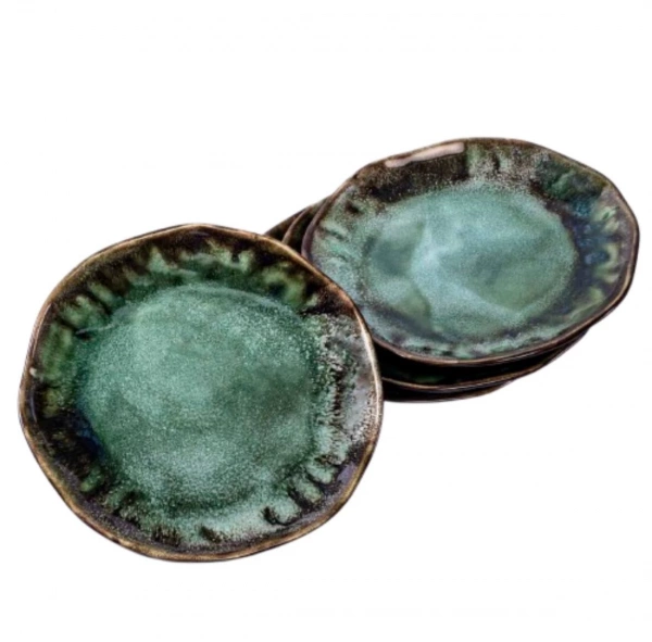 Тарілка обідня Покутська Кераміка Росохан зелена 21см (R030104) фото 3