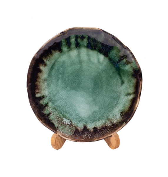 Тарілка обідня Покутська Кераміка Росохан зелена 21см (R030104) фото 4