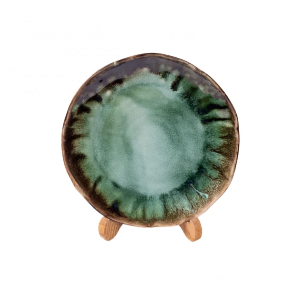 Тарелка обеденная Покутская Керамика Росохан зеленая 23см (R030204) фото 3