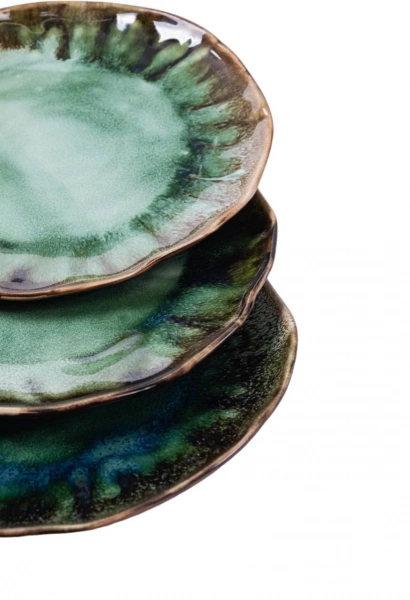 Тарелка обеденная Покутская Керамика Росохан зеленая 23см (R030204) фото 4