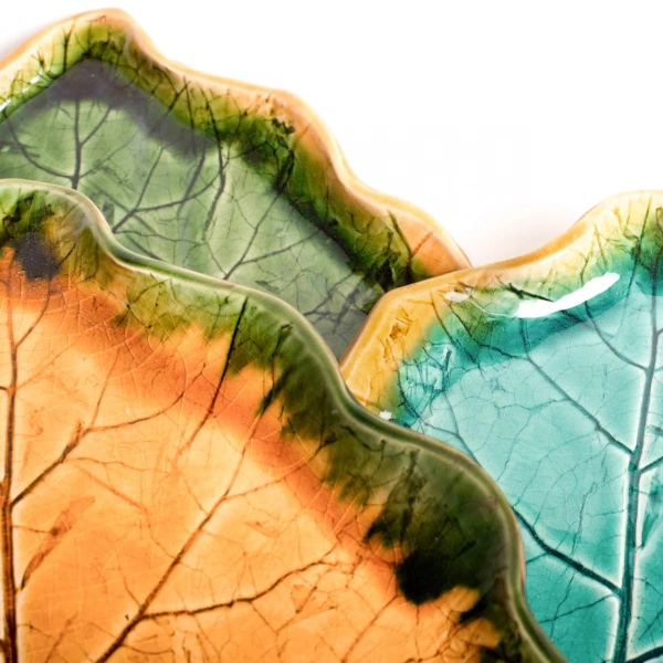 Блюдо Покутська Кераміка Флора лопух зелений 28см (F0502071113) фото 2