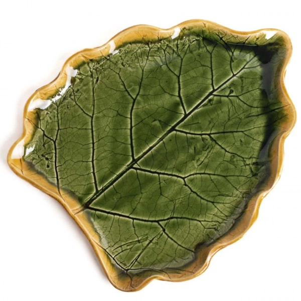 Блюдо Покутська Кераміка Флора лопух зелений 28см (F0502071113) фото 3