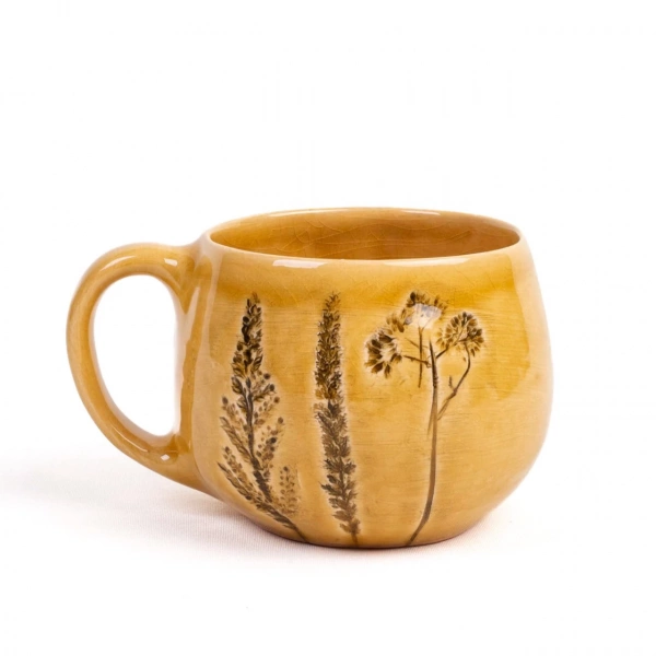 Горня глазурована Покутська Кераміка Флора жовта 0,35л (F010407121316) фото 2