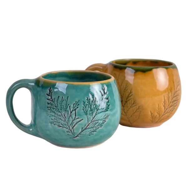 Горня глазурована Покутська Кераміка Флора жовта з обідком 0,35л (F01040712131720) фото 3