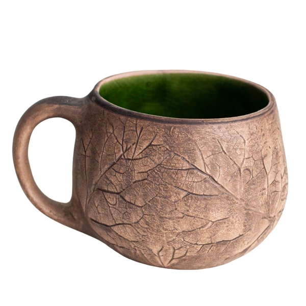 Горня молочене Покутська Кераміка Флора зелене 0,35л (F010407101416) фото 2