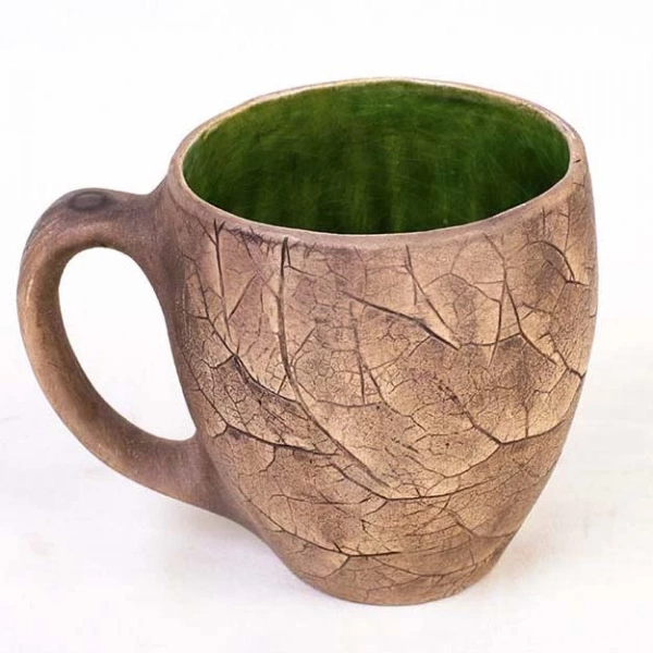 Горня молочене Покутська Кераміка Флора зелене 0,45л (F010508101416) фото 2