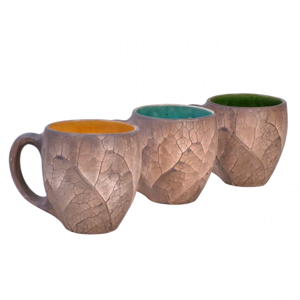 Горня молочене Покутська Кераміка Флора зелене 0,45л (F010508101416) фото 3