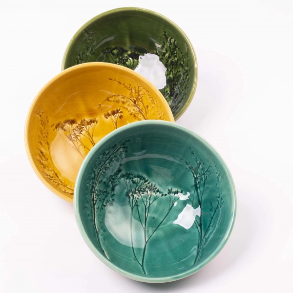 Миска Покутская Керамика Флора желтая микс 0,6л (F090306101216) фото 2