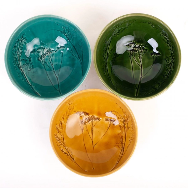 Миска Покутська Кераміка Флора зелена мікс 0,6л (F090306101317) фото 5