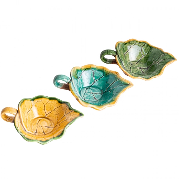 Соусник з ручкою Покутська Кераміка Флора Лопух жовтий з обідком 0,1л (F1201030713) фото 2