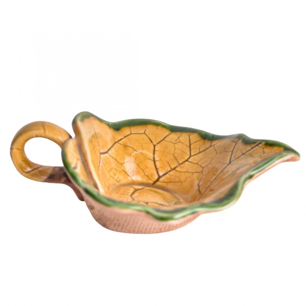 Соусник з ручкою Покутська Кераміка Флора Лопух жовтий з обідком 0,1л (F1201030713) фото 3