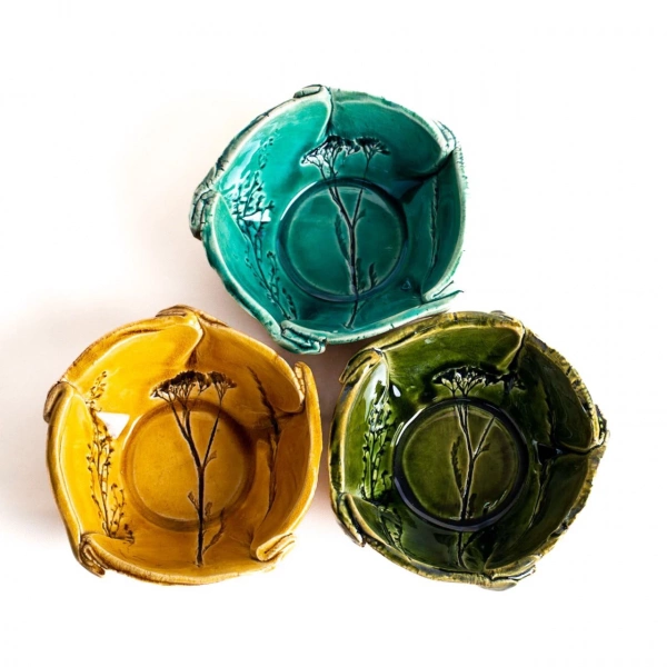 Соусник катаний Покутська Кераміка Флора жовтий 0,15л (F1202060712) фото 2