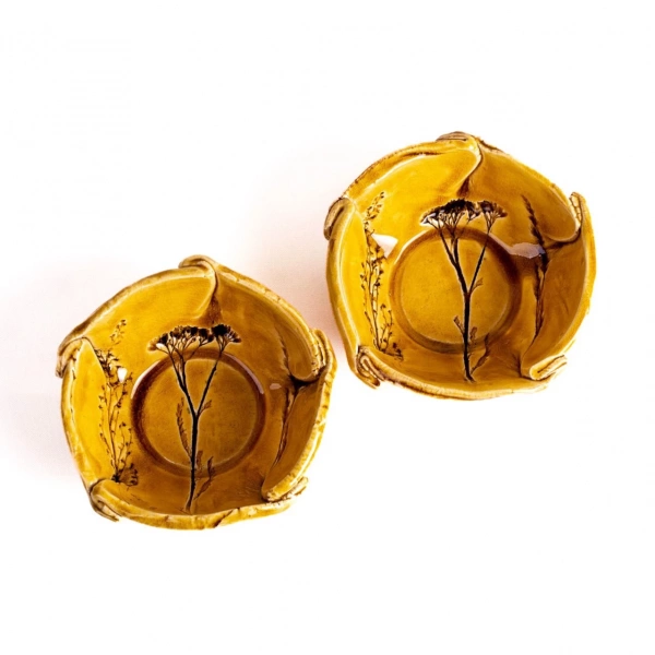 Соусник катаний Покутська Кераміка Флора жовтий 0,15л (F1202060712) фото 4