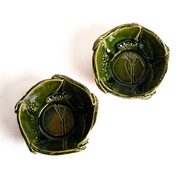 Соусник катаний Покутська Кераміка Флора зелений 0,15л (F1202060812) фото 4