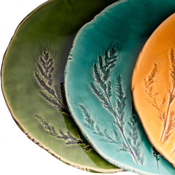 Тарілка обідня Покутська Кераміка Флора жовтий 24см (F0205101518) фото 2