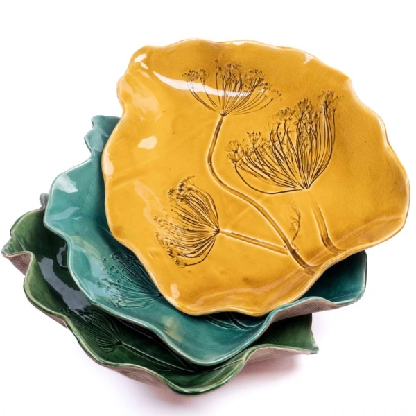 Фруктовниця Покутська Кераміка Флора жовта кріп 32см (F09010311) фото 4